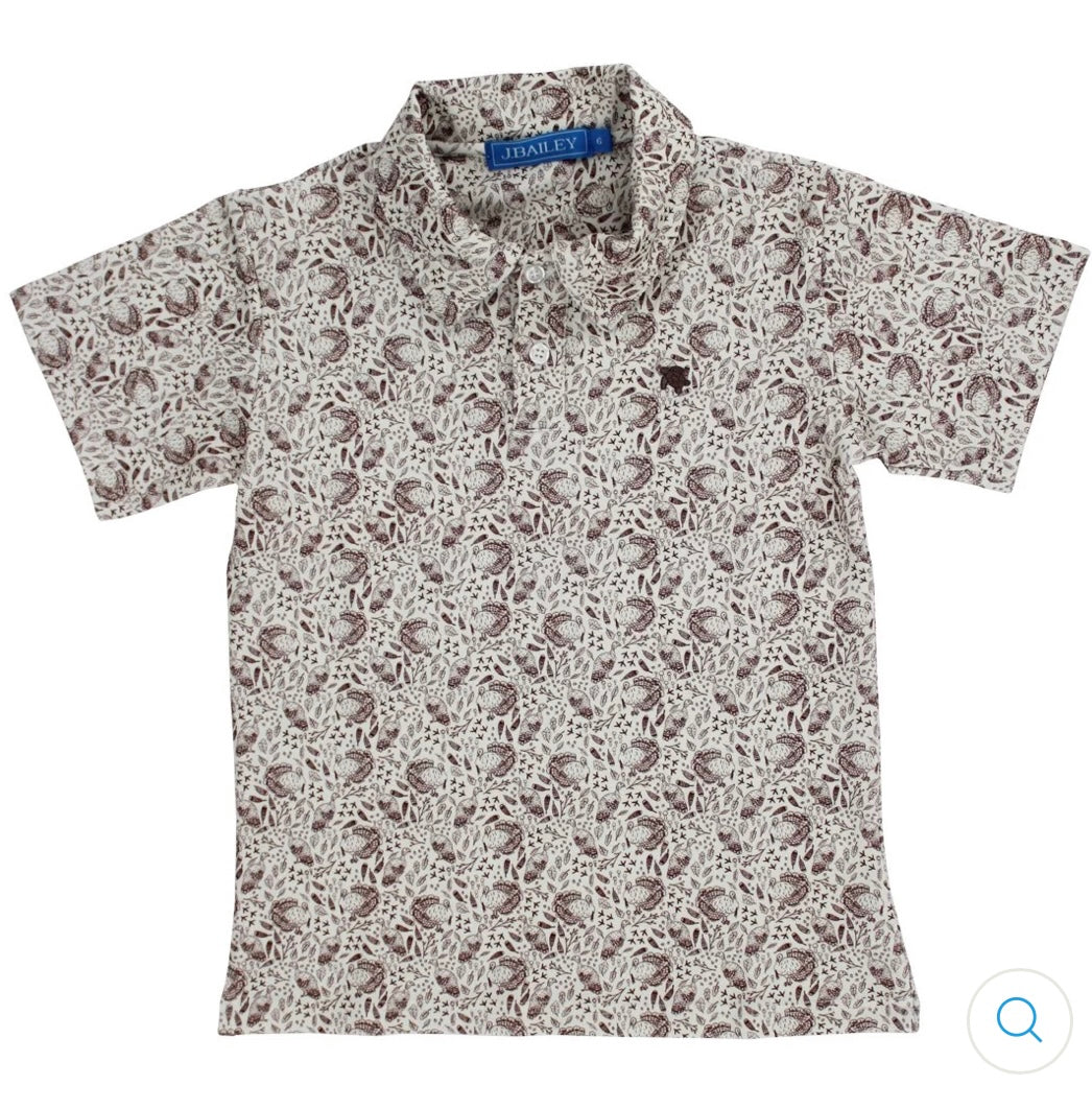 Turkey Print Performance Polo