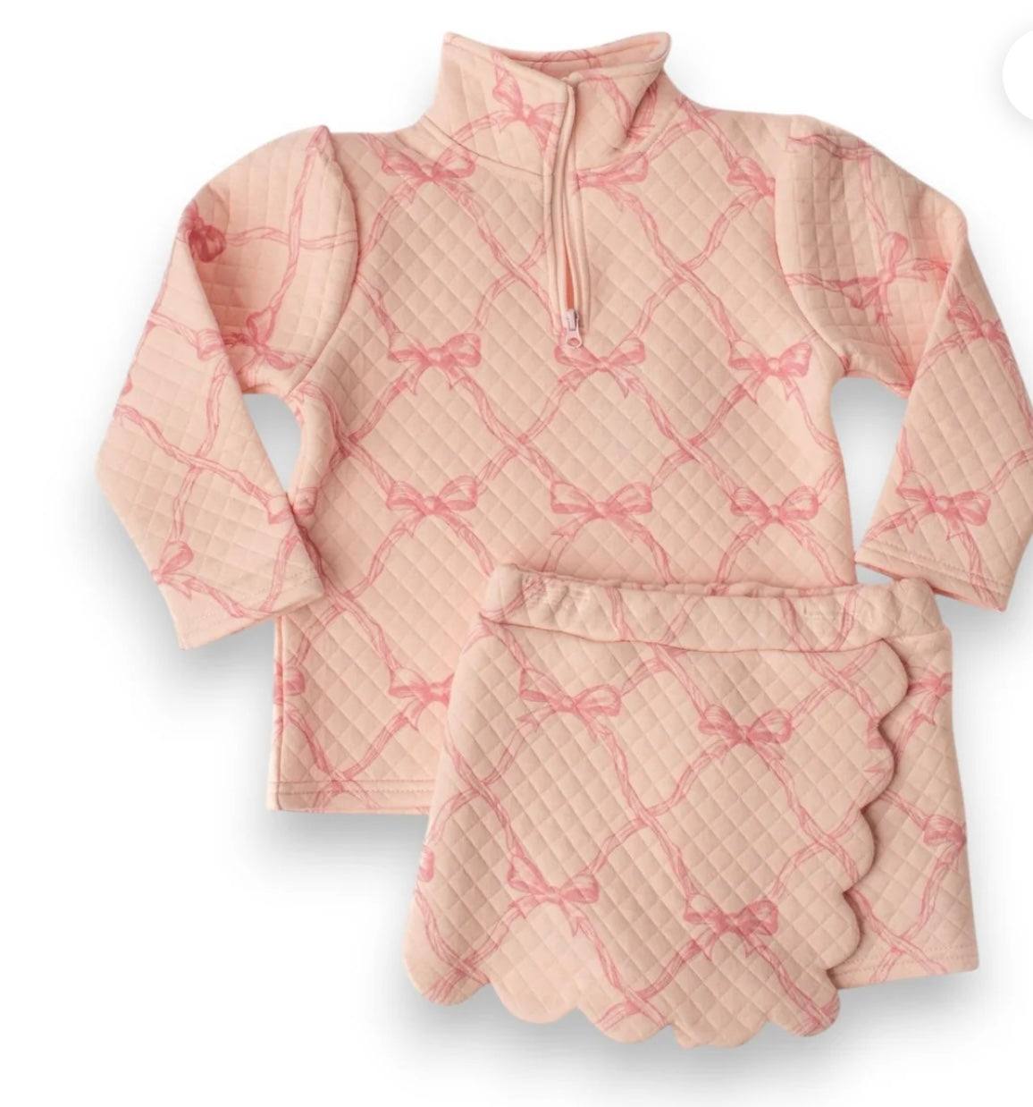 Kassidy Scalloped Skort Set- Dainty Bows