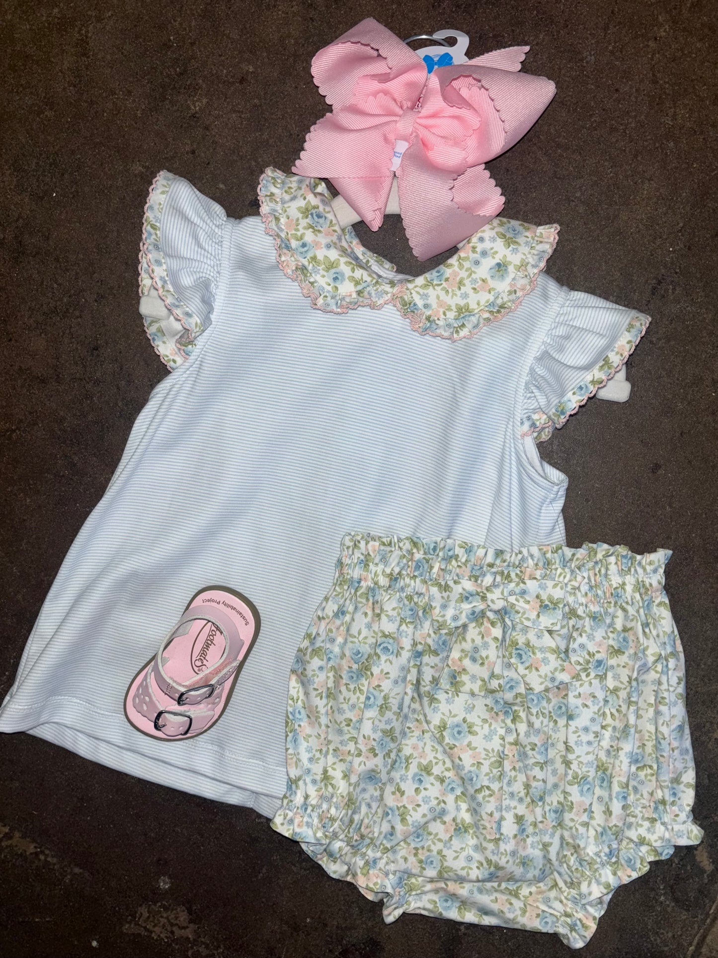 PB Blue Floral Bloomer Set