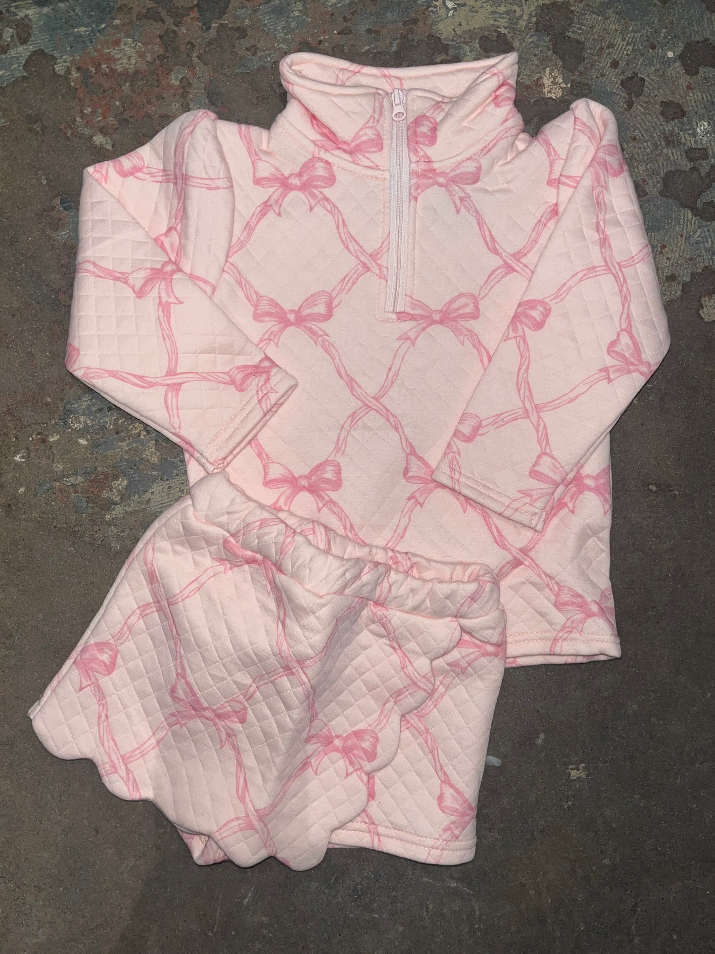 Kassidy Scalloped Skort Set- Dainty Bows