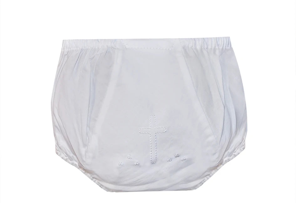 Landon Diaper Cover- White Cross