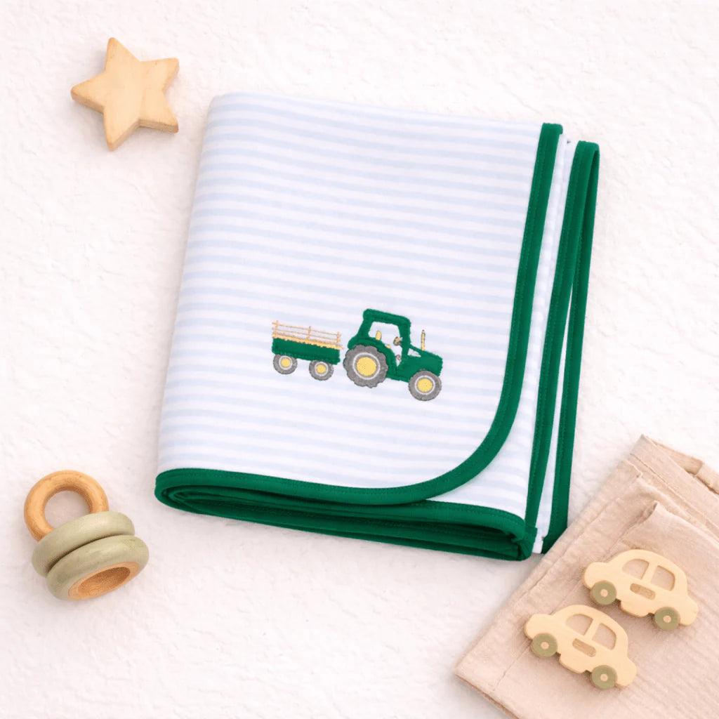 Little Farmer Applique Receiving Blanket
