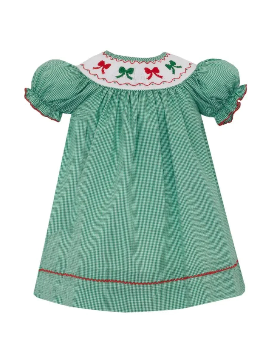 Holiday Bows Green Gingham Bishop