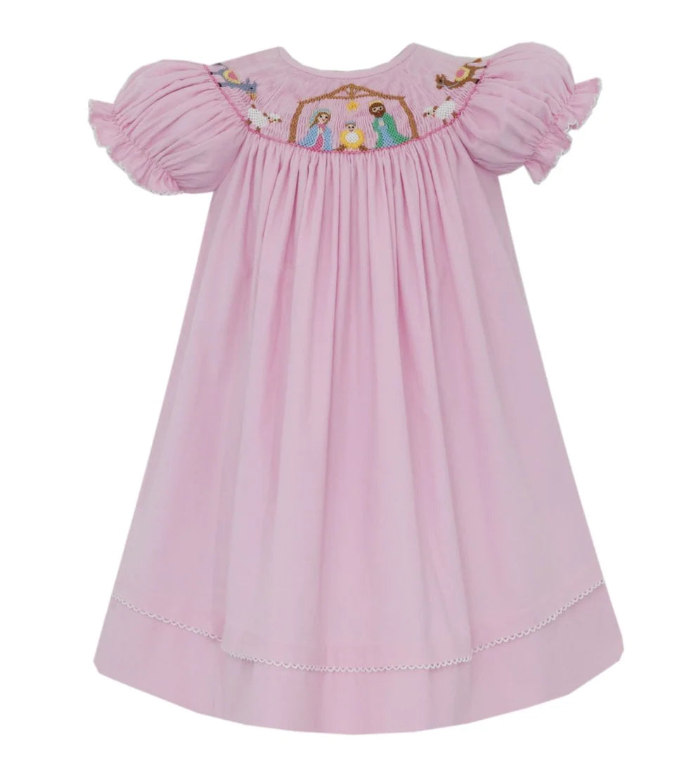 Nativity Girl's Pink Corduroy Bishop
