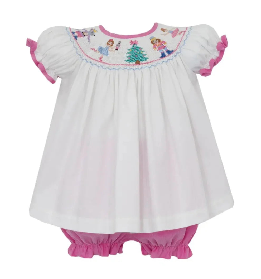 Nutcracker Girl's Pink Corduroy Bishop Set
