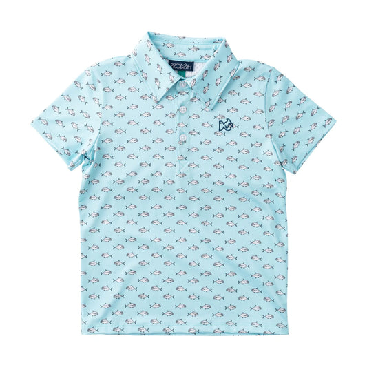 Short Sleeve Pro Performance Polo-African Pompano Fish Print