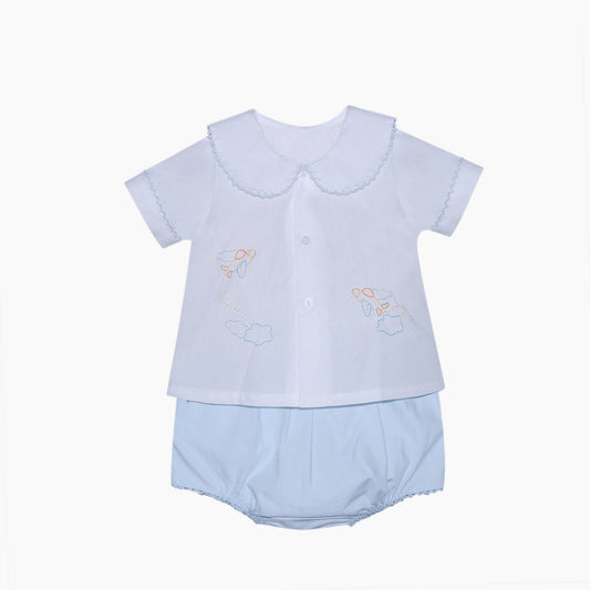 Avery Diaper Set- Blue Airplane
