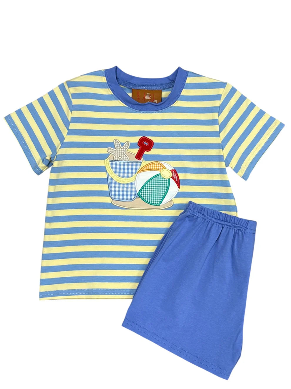 Beach Fun Applique Boys Short Set