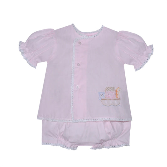Blanch Girl Diaper Set- Pink Noah's Ark
