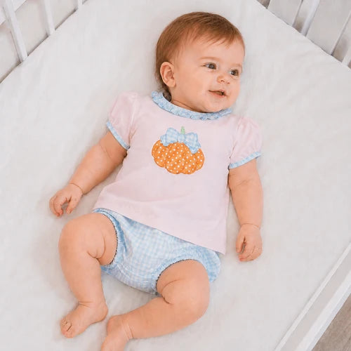 Bowtique Pumpkin Applique Ruffle Diaper Cover Set
