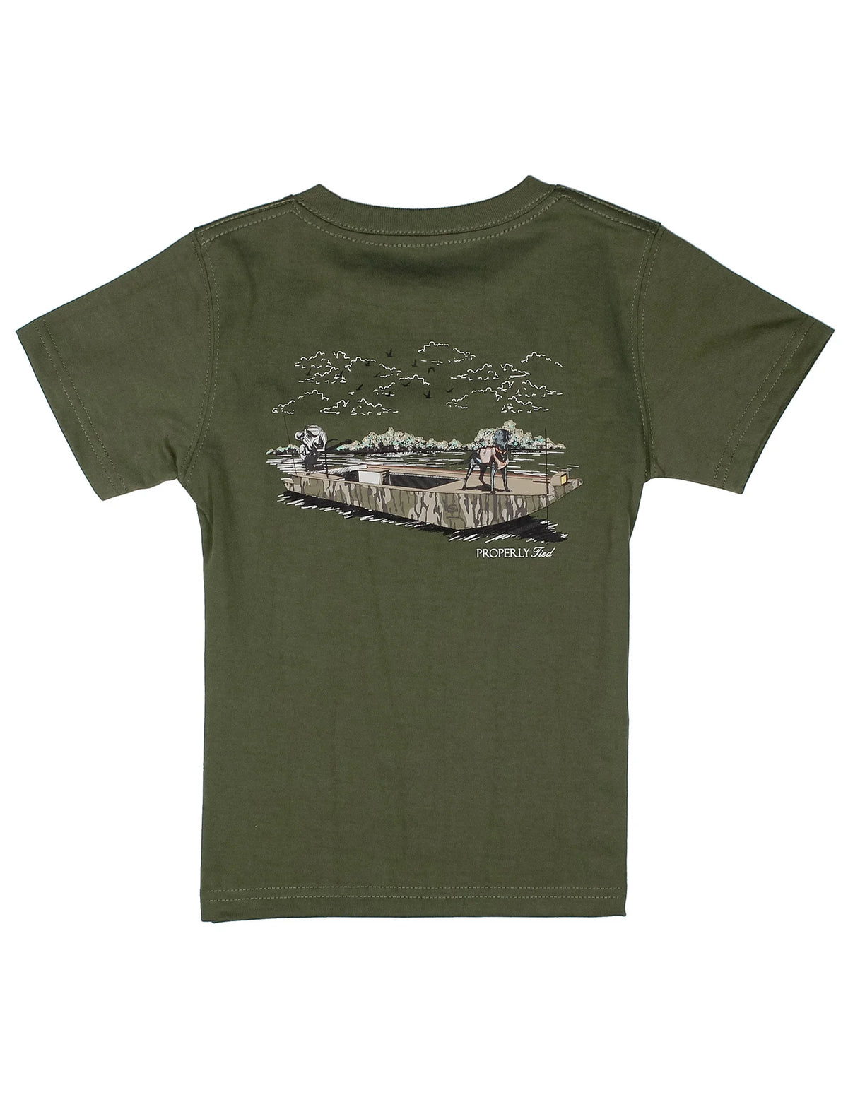 Boys Mossy Oak Boat Ride SS Olive