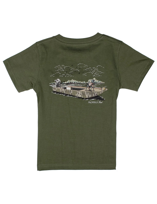 Boys Mossy Oak Boat Ride SS Olive