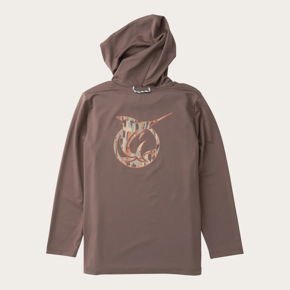 Boys' Pro Performance Hoodie T-Shirt- Coffee Quartz
