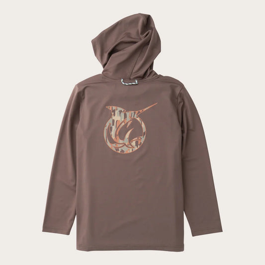 Boys' Pro Performance Hoodie T-Shirt- Coffee Quartz