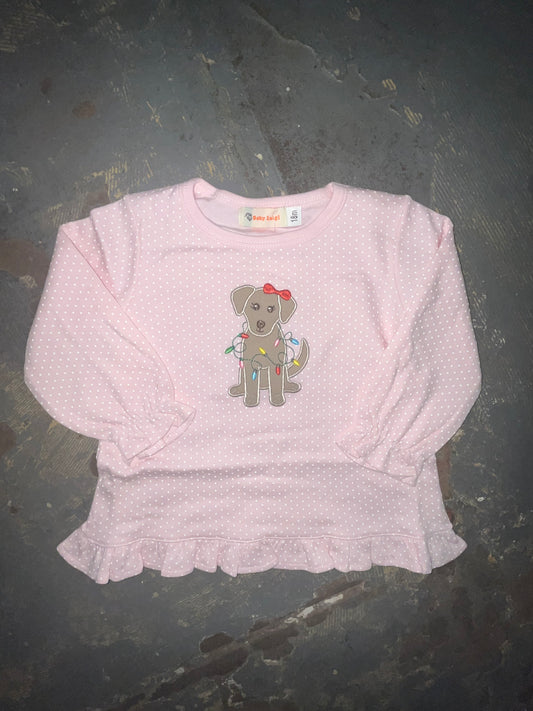 Girls Christmas Dog Shirt