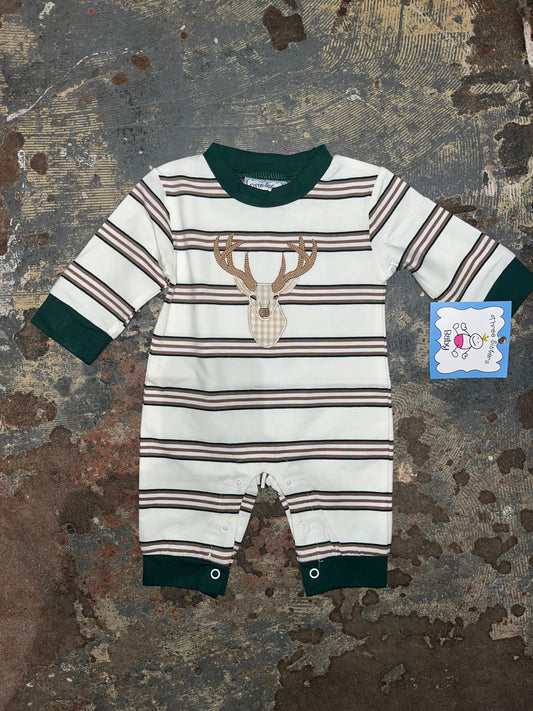 Deer Applique Boys Romper