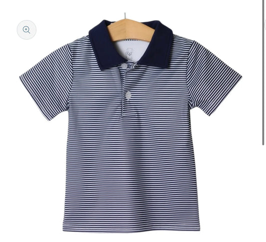 Dawson SS Polo- Navy Stripe