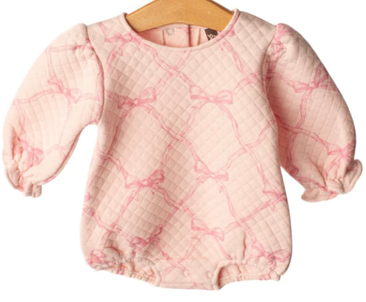 Dainty Bows Quilted LS Bubble