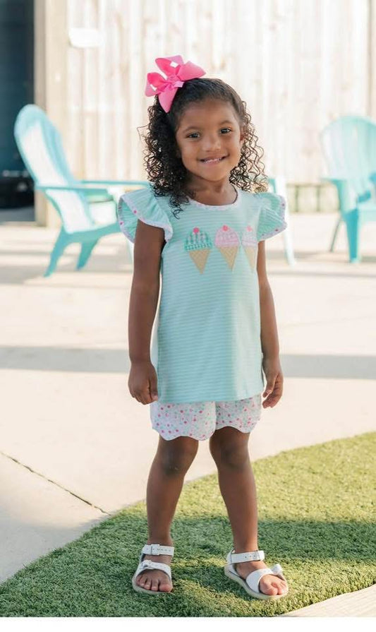 TSK Triple Scoop Flutter Short Set