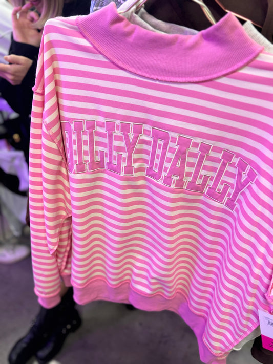 Striped Dilly Dally Mock Neck Sweater