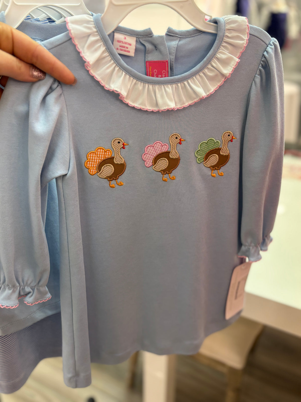 Turkey Girl's Blue Knit A-Line Dress
