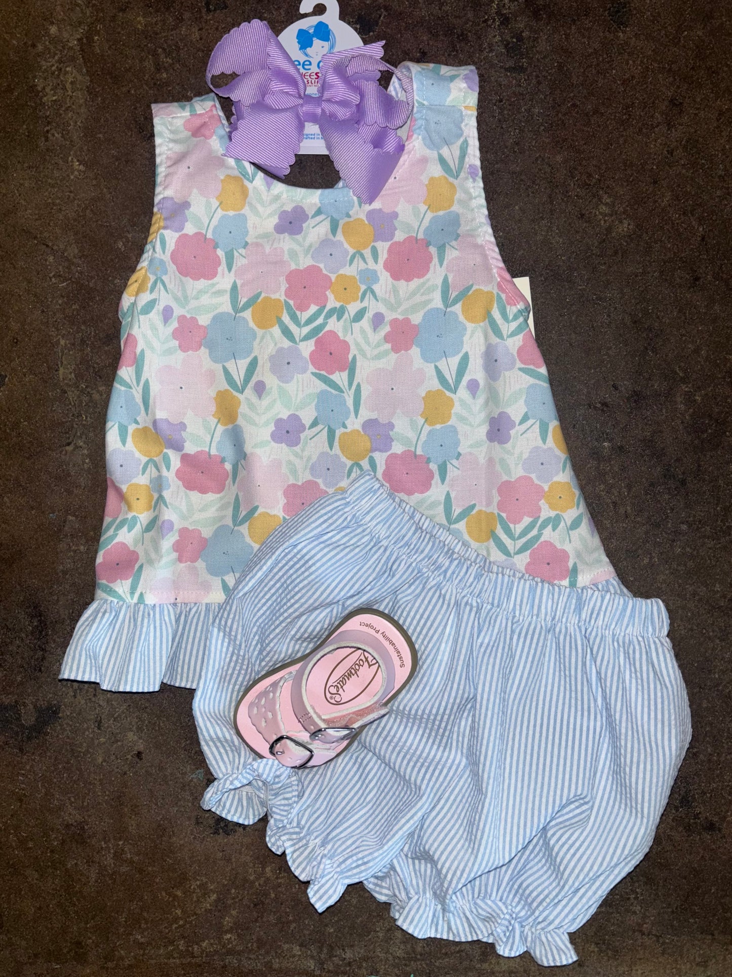 J&L Poppy Pinafore Bloomer Set