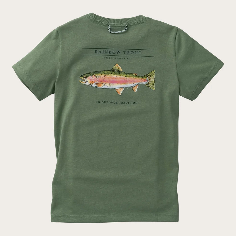 Kid's Short Sleeve Cotton T-shirt- Hedge Green