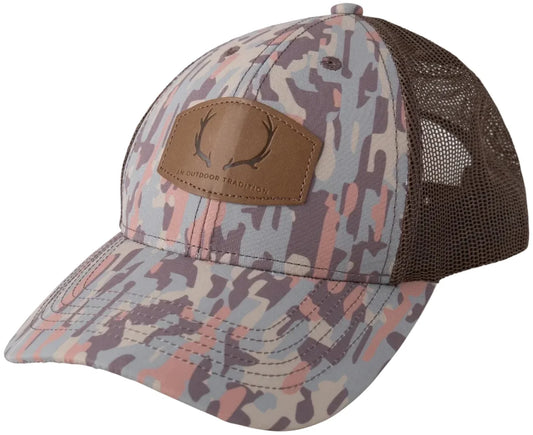 Kids Trucker Hat- Neutral Stay in the Lines Camo