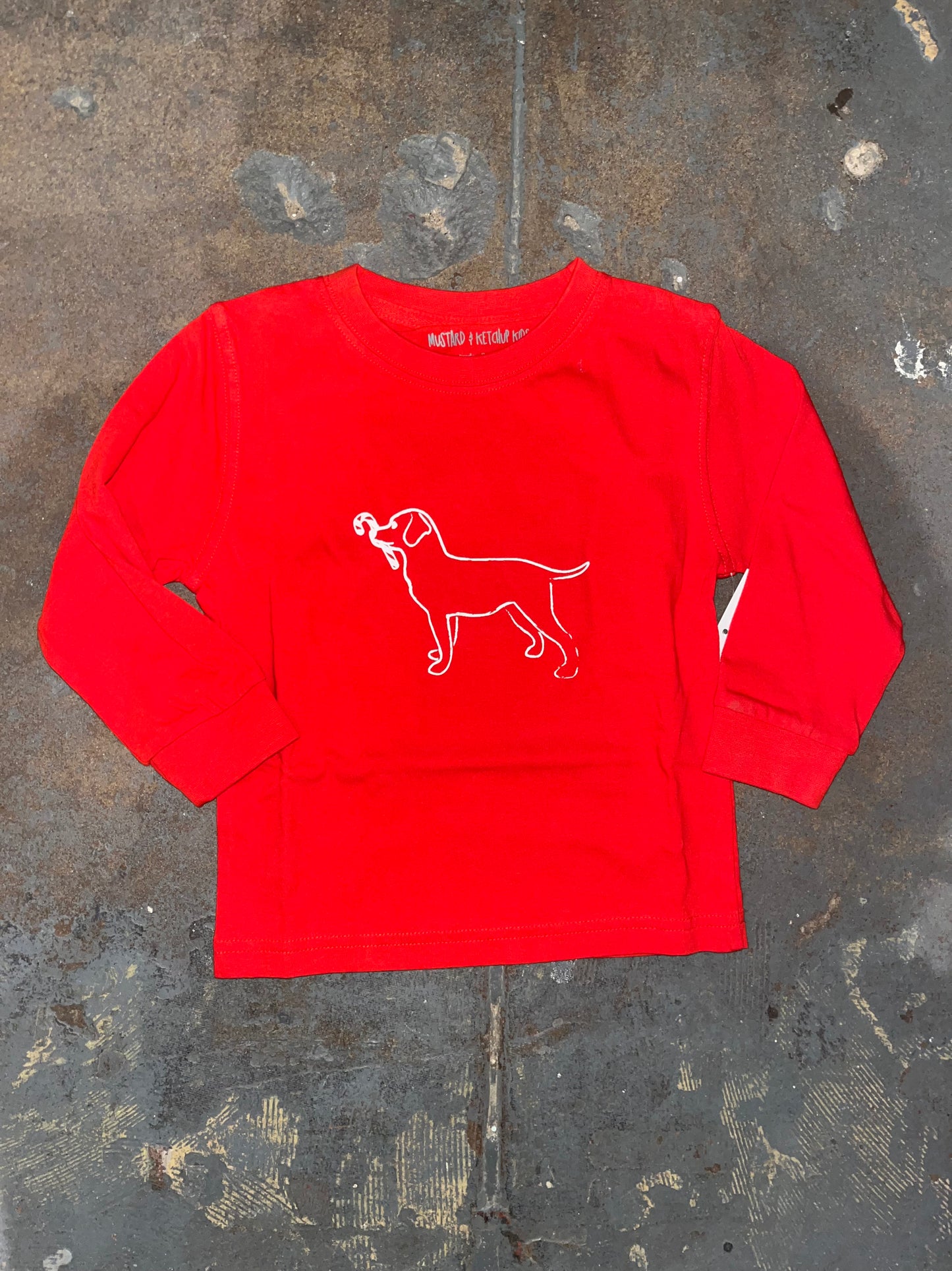 LS Red Candy Cane Dog T-Shirt