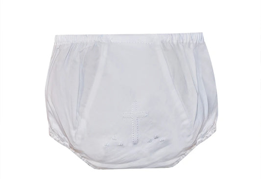 Landon Diaper Cover- White Cross