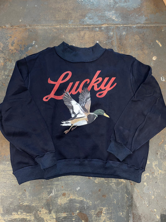 Lucky & Mallard Graphic Reversable Mock Neck Sweatshirt