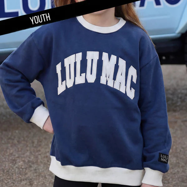 Youth Navy/White Sweatshirt