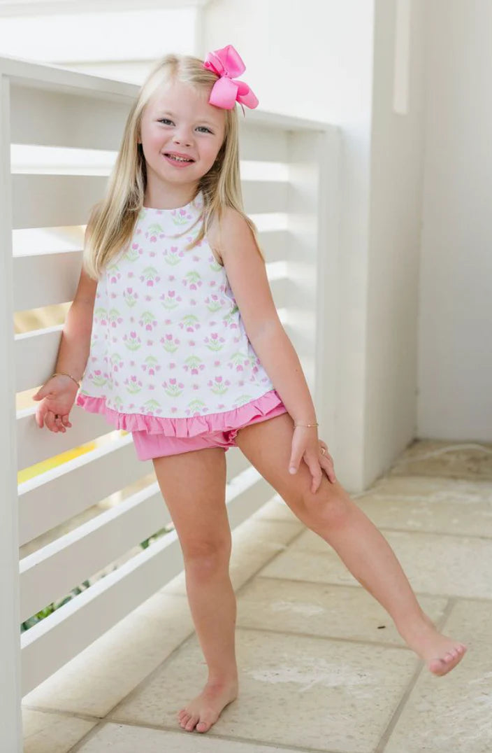 Poppy Banded Short Set, Tulip