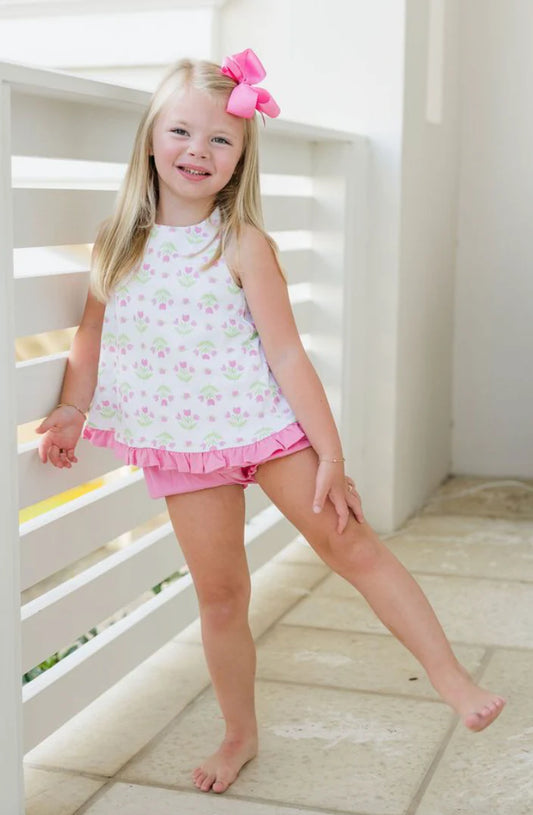 Poppy Banded Short Set, Tulip