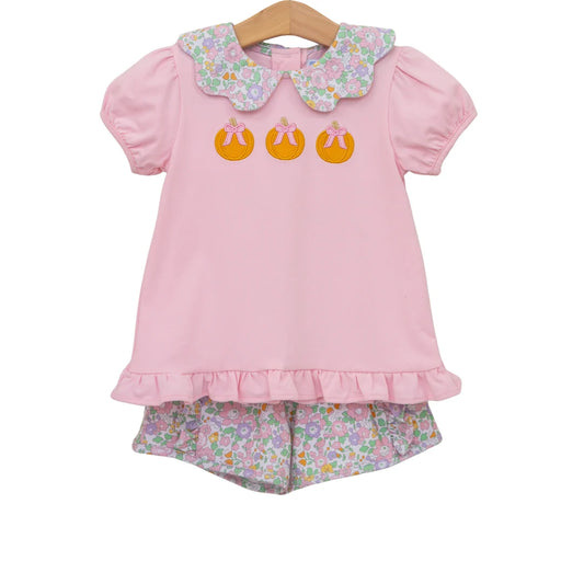 Pumpkin Floral Short Set