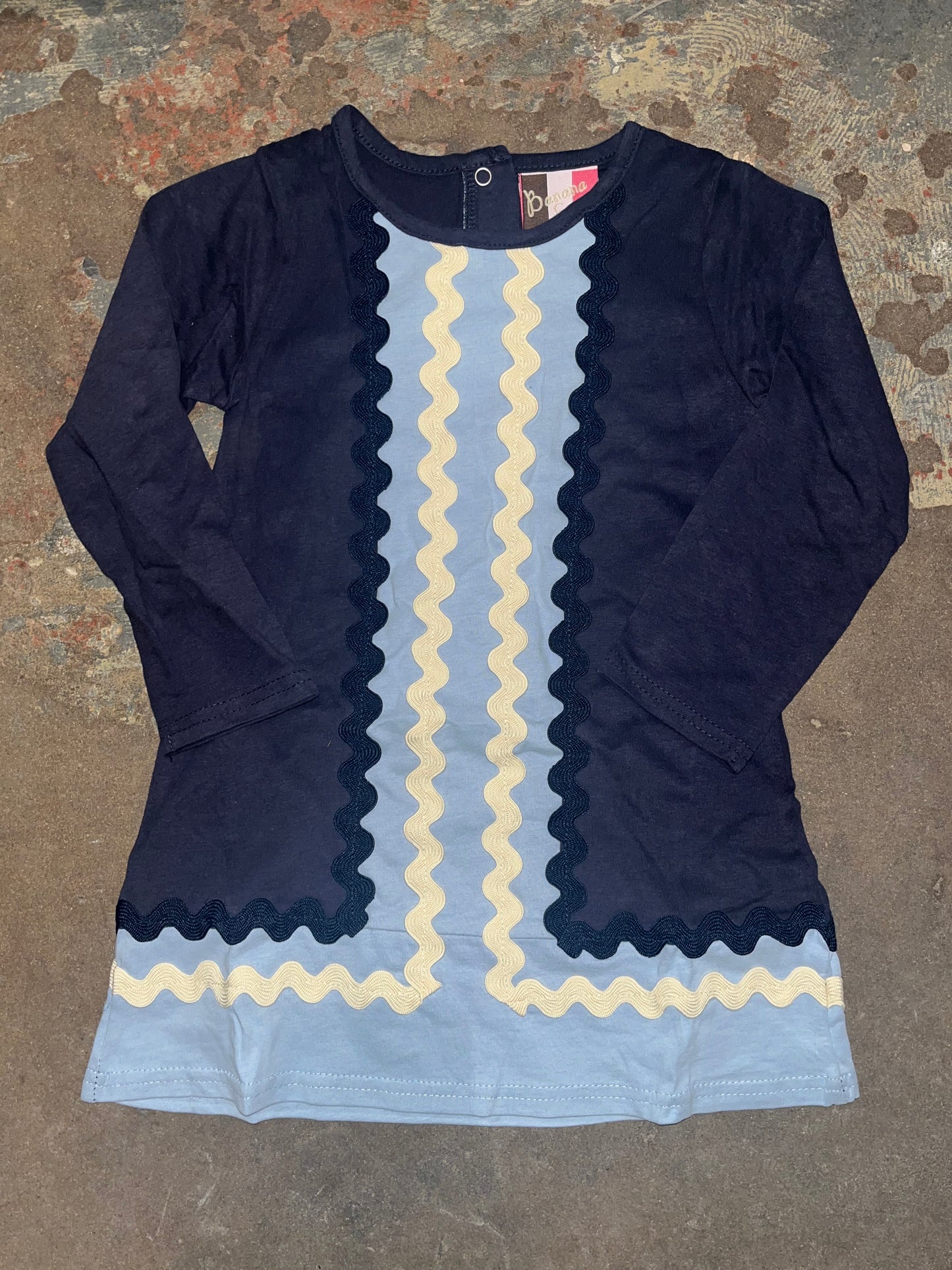 Quincy Ric Rac Dress- Navy