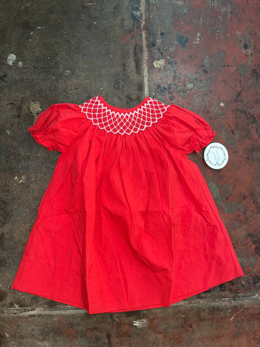 Catherine Red Dress w/ White Pearl