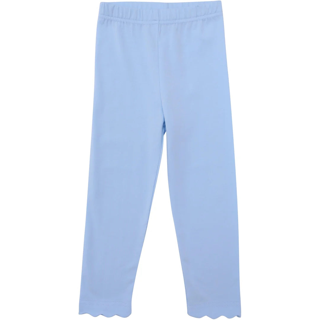 Scalloped Leggings- Light Blue