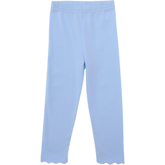 Scalloped Leggings- Light Blue