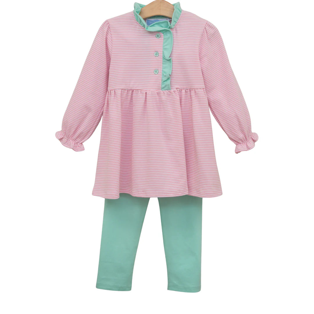 Scarlett Pant Set Light Pink Stripe/Mint
