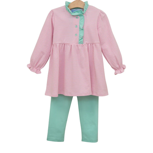 Scarlett Pant Set Light Pink Stripe/Mint