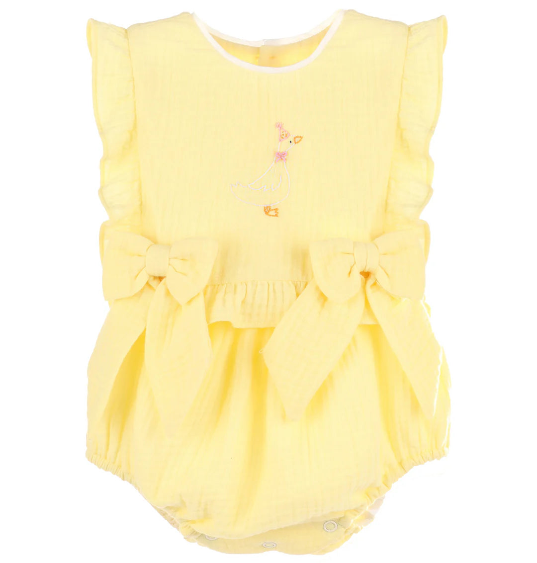 Silly Goose Yellow  Girl Overall