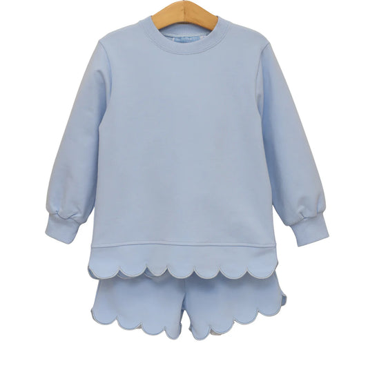 Sophia Scalloped Set- Light Blue