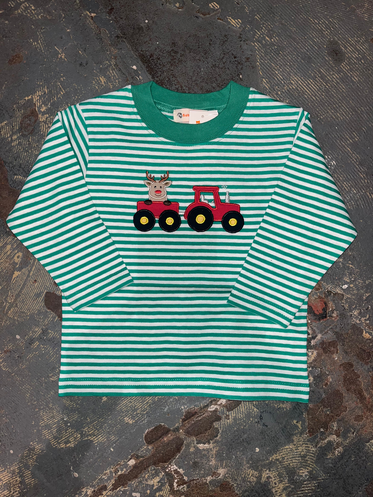 Boys Stripe Tractor w/ Wagon Shirt