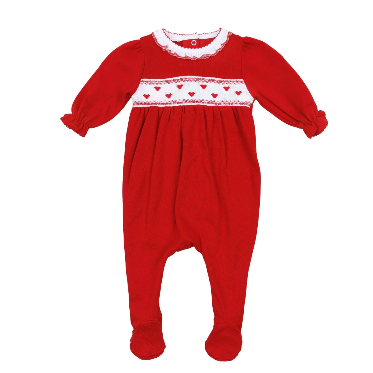 Valentina's Hearts Smocked Footie